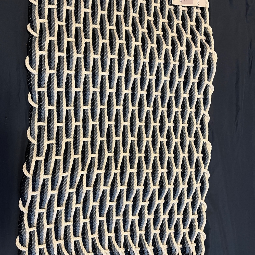Serena & Lily Navy and White Braided Rope Doormat